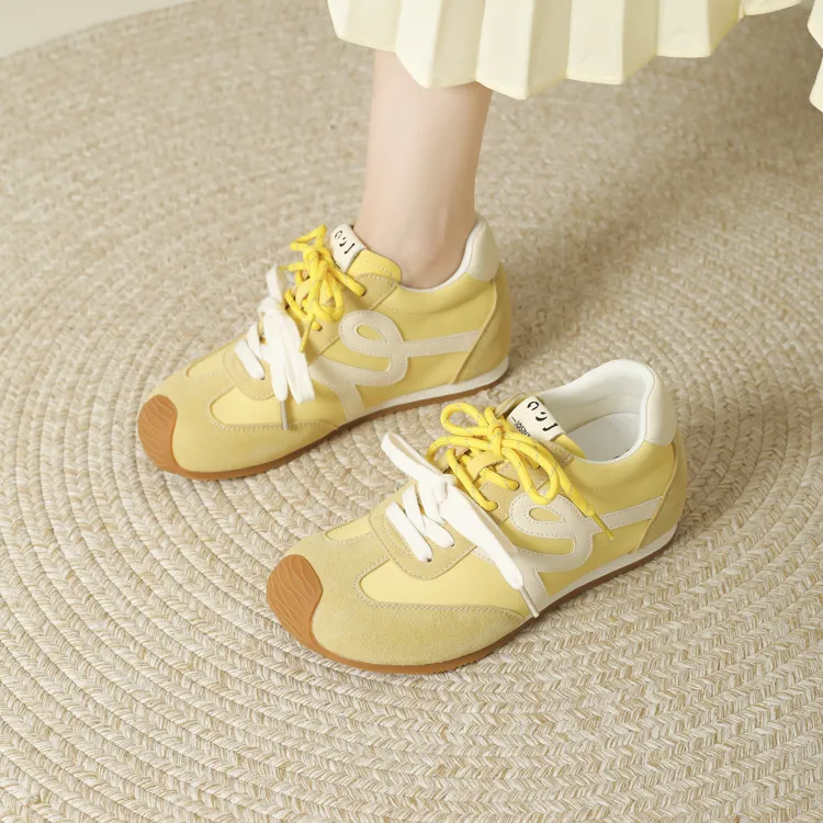 JOSINY Casual Shoes Women's Low Top Yellow-1