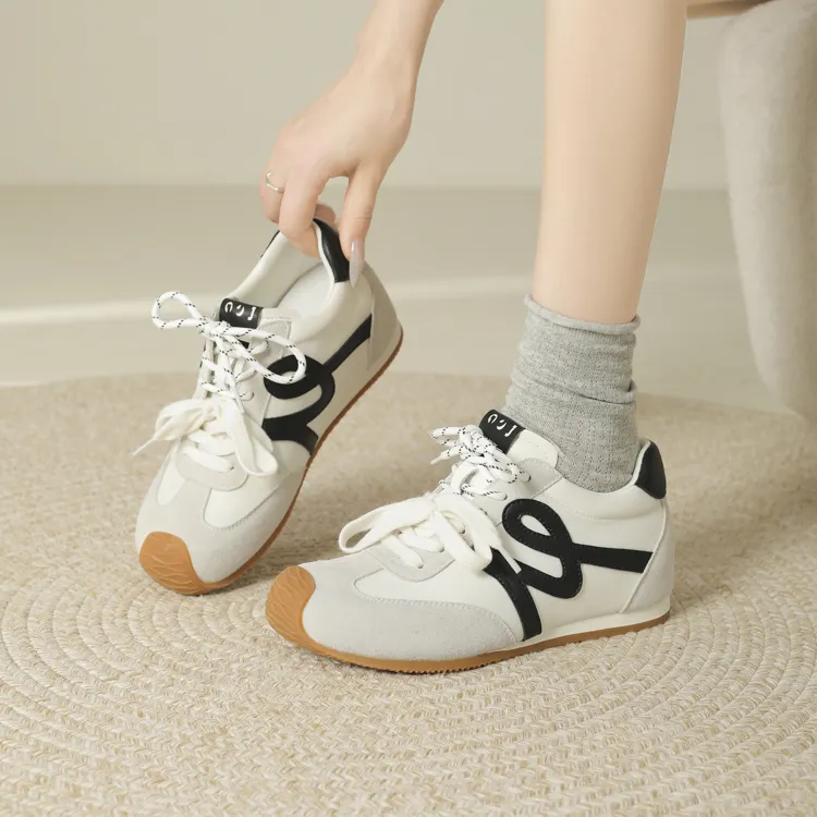JOSINY Casual Shoes Women's Low Top Beige/Black-3