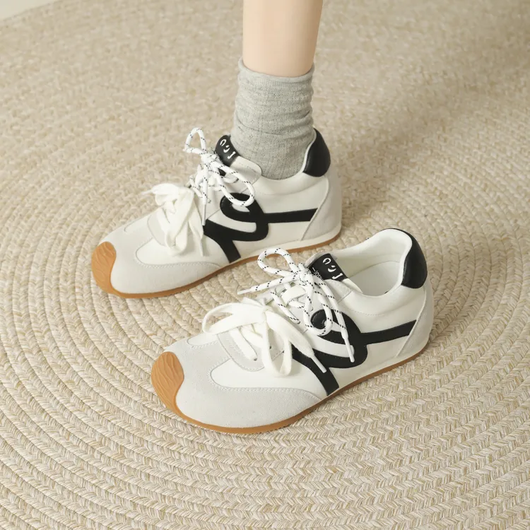 JOSINY Casual Shoes Women's Low Top Beige/Black-1