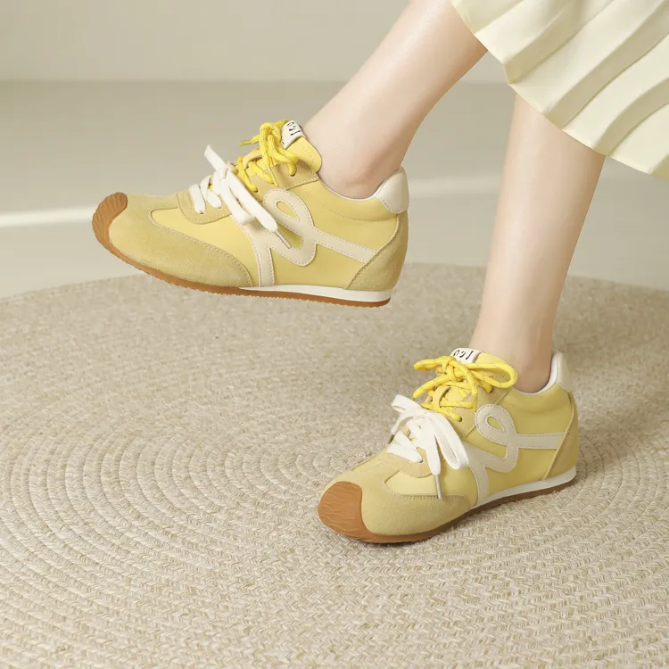 JOSINY Casual Shoes Women's Low Top Yellow-2