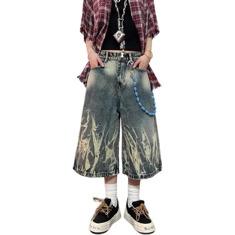 A02 Denim Shorts Unisex Blue-4