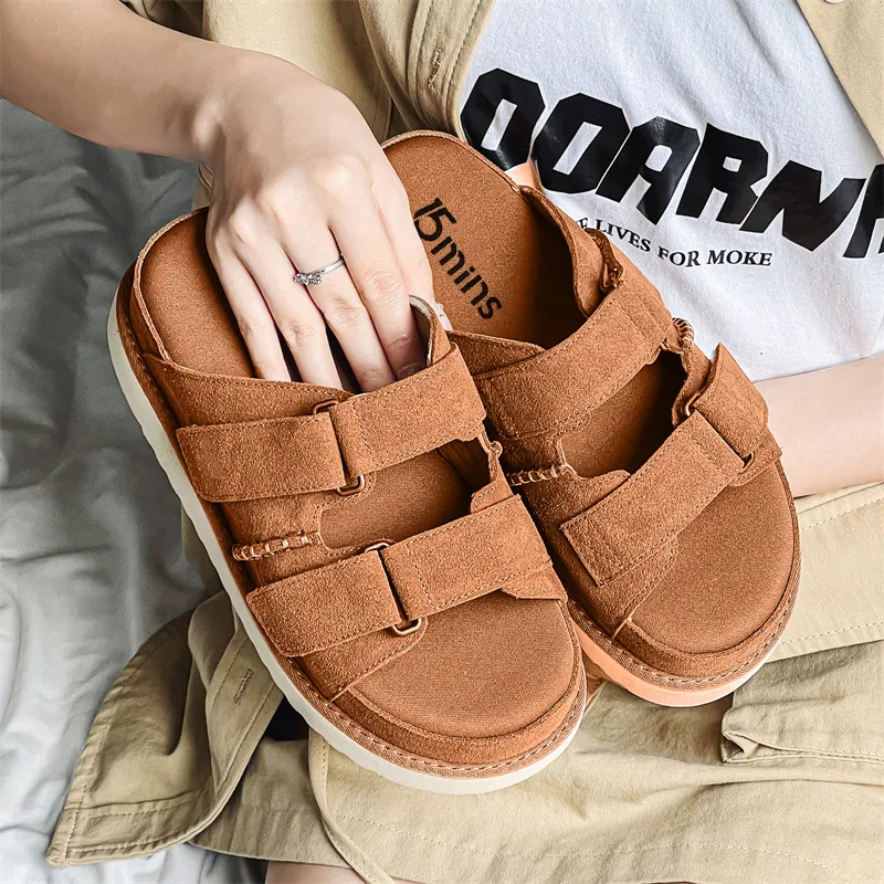 15 MINS Stitching Slip Resistant Abrasion Resistant Slide Slippers Unisex-5