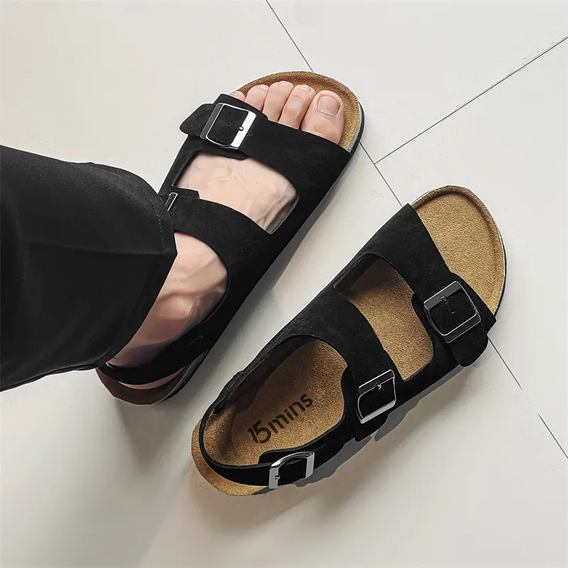 15 MINS Beach Sandals Unisex Black-2