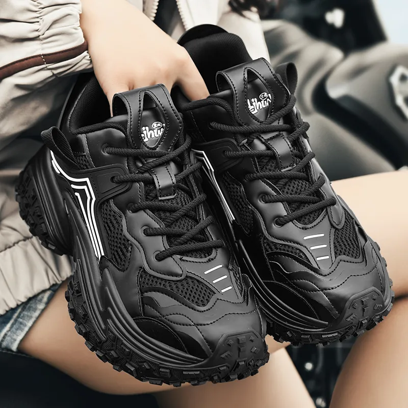 IMAU Shock Absorbers With Slip Resistant Features Mid Top Chunky Sneakers Unisex-19