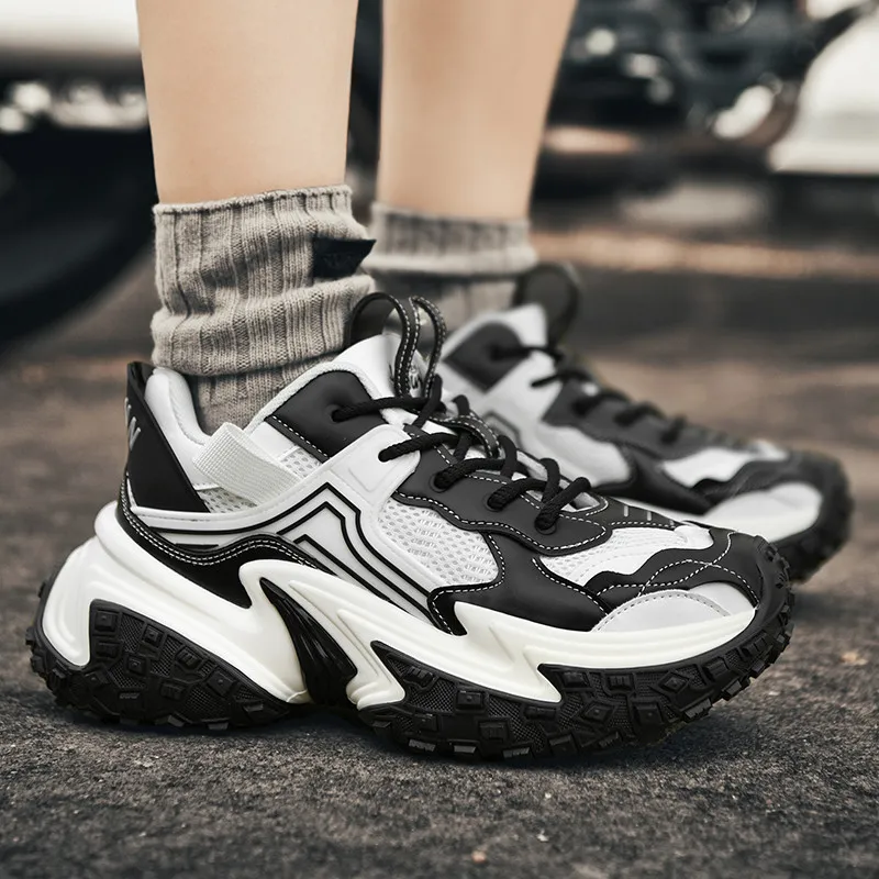 IMAU Shock Absorbers With Slip Resistant Features Mid Top Chunky Sneakers Unisex-2