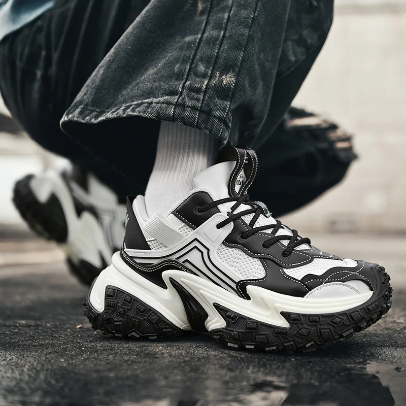 IMAU Shock Absorbers With Slip Resistant Features Mid Top Chunky Sneakers Unisex-5