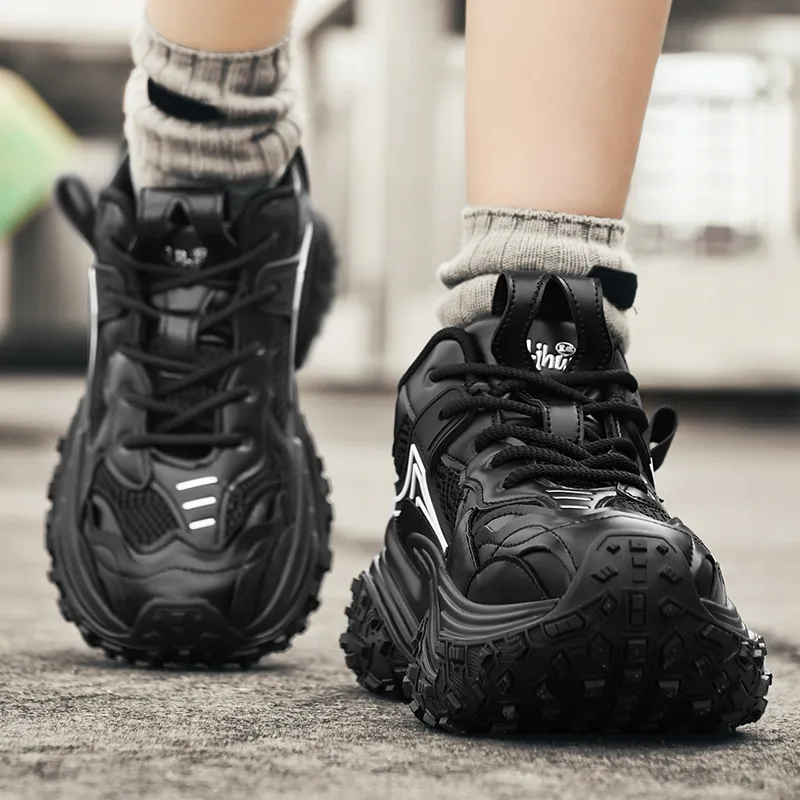 IMAU Shock Absorbers With Slip Resistant Features Mid Top Chunky Sneakers Unisex-20