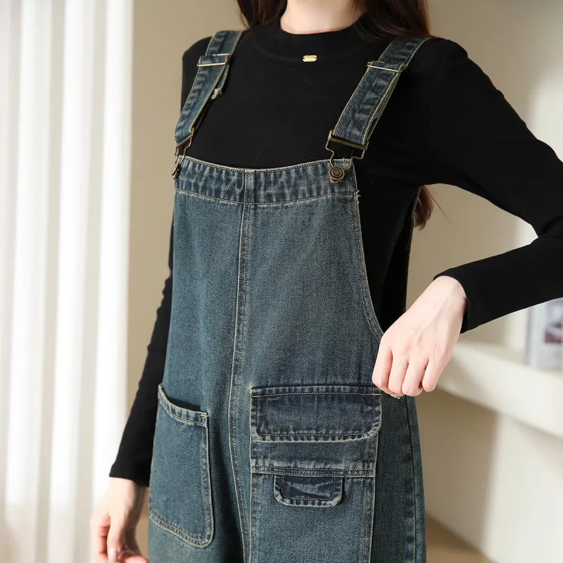 JEANSWEST Overalls Women's Nostalgic Blue-3