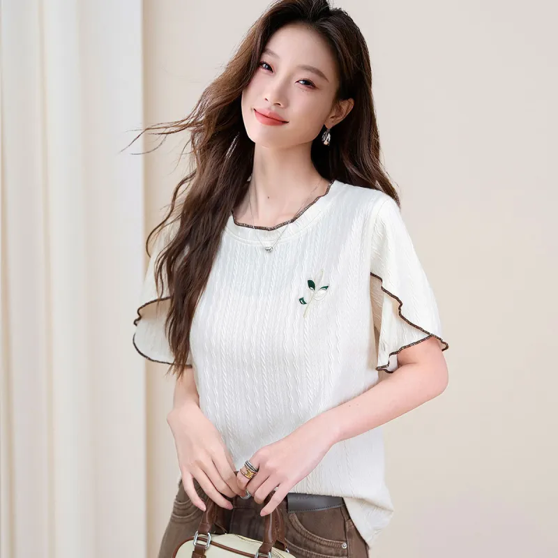 JEANSWEST T Shirts Women's Apricot-4