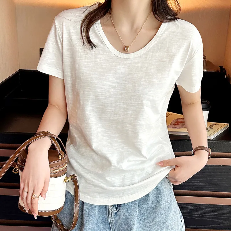 JEANSWEST T Shirt Summer Women's Pure White-4