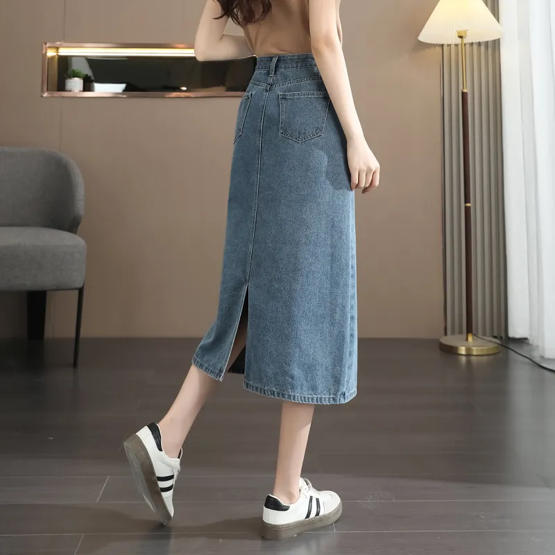 JEANSWEST Denim Long Skirt Women's-1