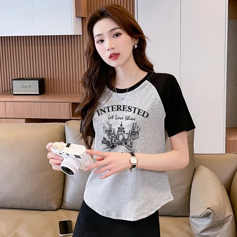 JEANSWEST Summer Raglan Sleeve T Shirt Women's-7