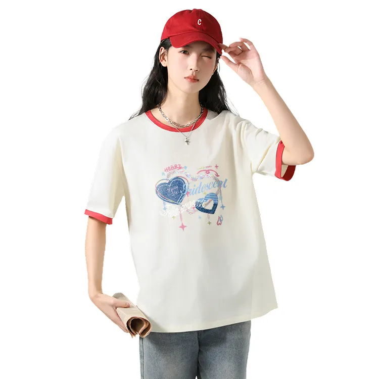 JEANSWEST Drop Shoulder Sleeve T Shirt Women's-14
