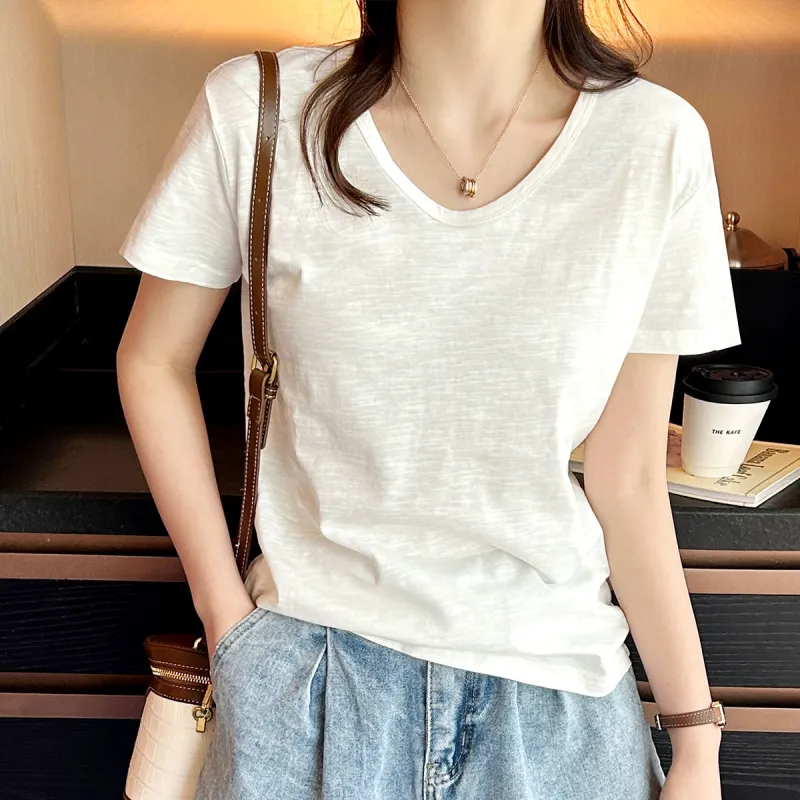 JEANSWEST T Shirt Summer Women's Pure White-2