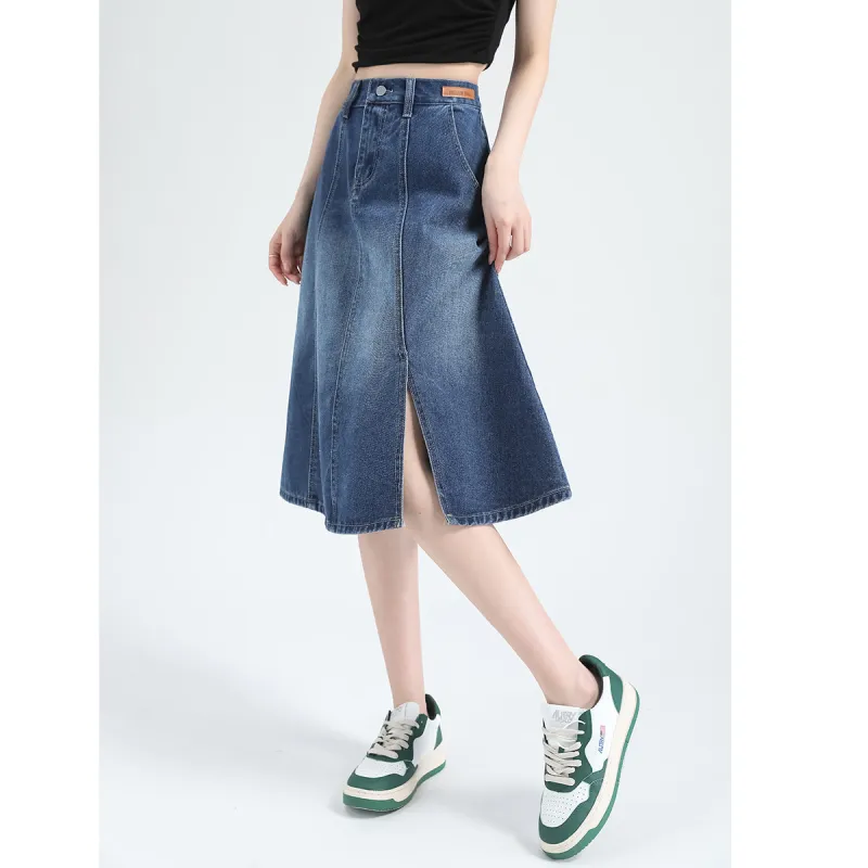 JEANSWEST Denim Long Skirt Women's-2
