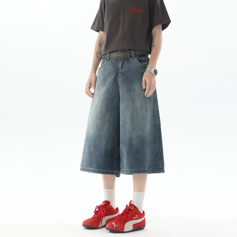 MORii Denim Shorts Unisex Red-3