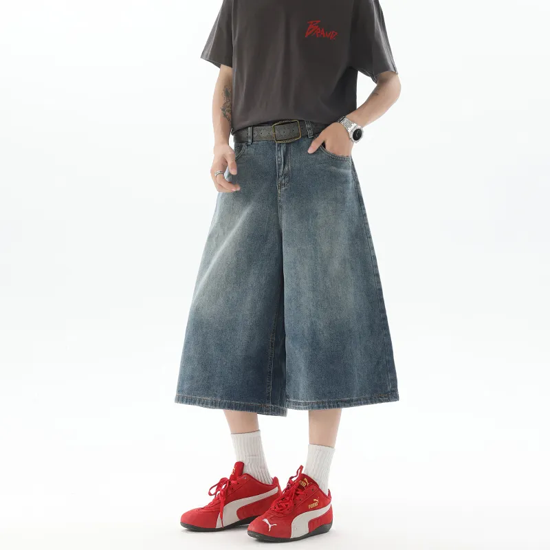 MORii Denim Shorts Unisex Red-4