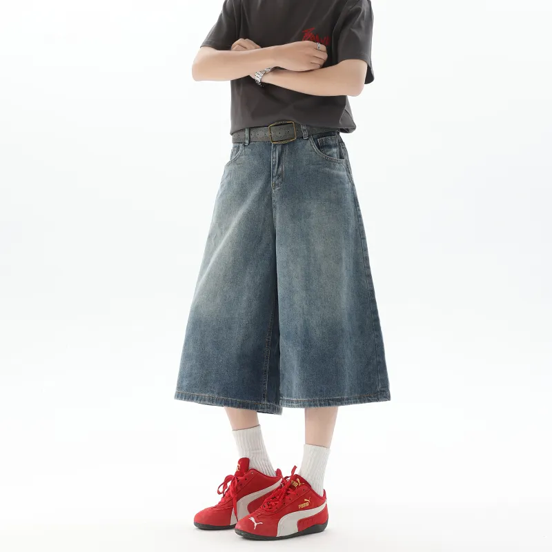 MORii Denim Shorts Unisex Red-2