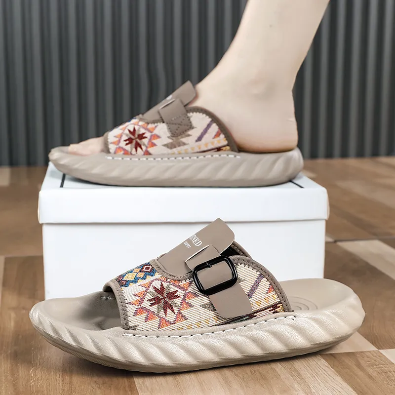 Colorful Creations Quiet, Slip Resistant, Quick Dry Slide Slippers Men's Box-3