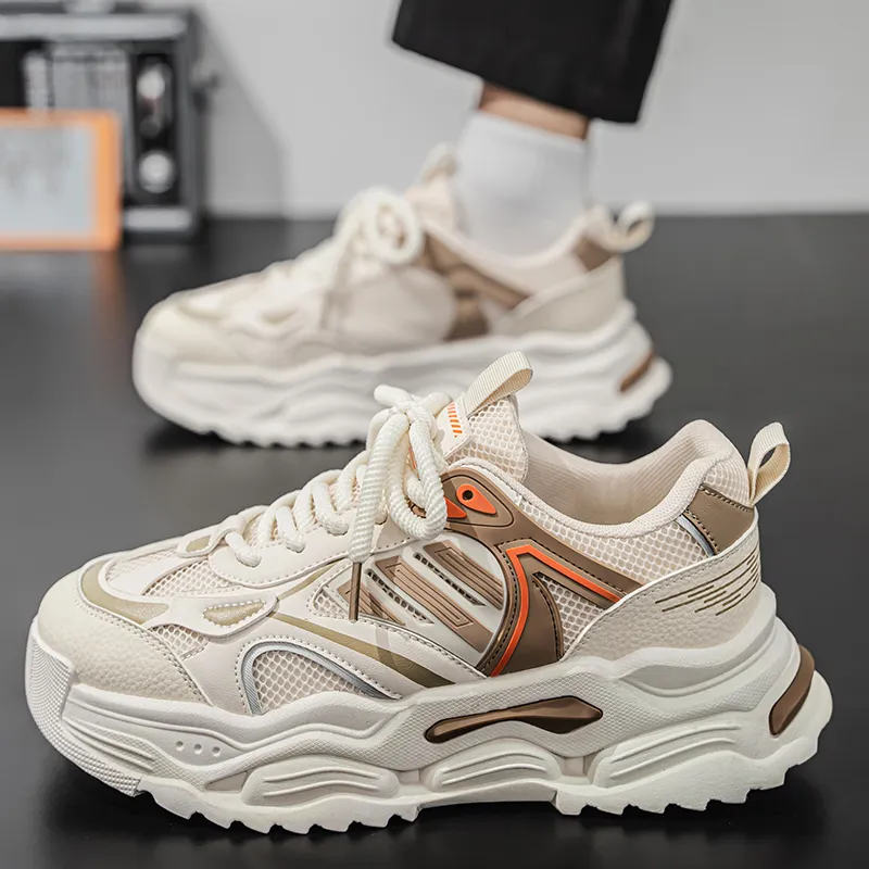 Colorful Creations Slip Resistant, Abrasion Resistant, Breathable Low Top Chunky Sneakers Men's-10