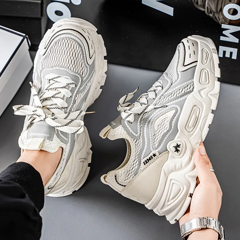 Colorful Creations Slip Resistant, Abrasion Resistant, Breathable, Lightweight Low Top Chunky Sneakers Men's-8