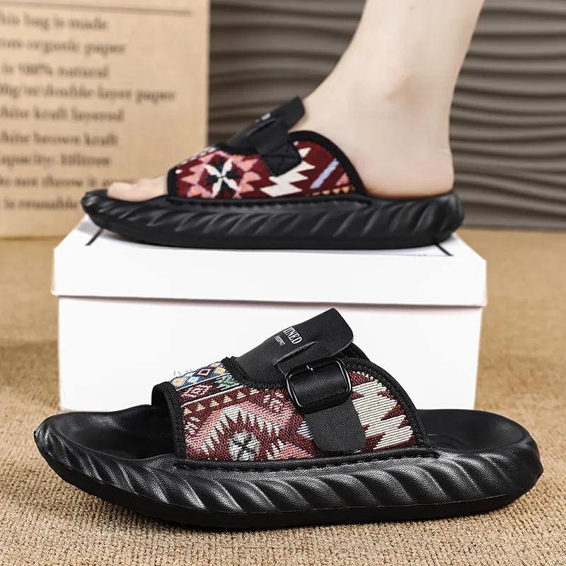 Colorful Creations Quiet, Slip Resistant, Quick Dry Slide Slippers Men's Box-9