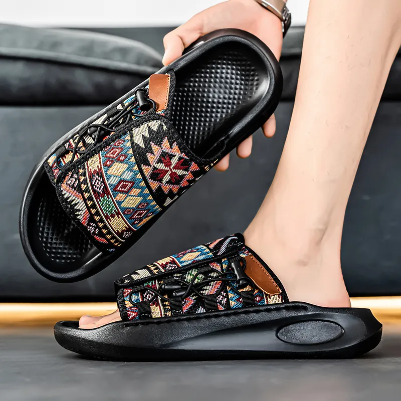 Colorful Creations EVA Stitching Quiet, Slip Resistant, Quick Dry Slide Slippers Men's Box-3