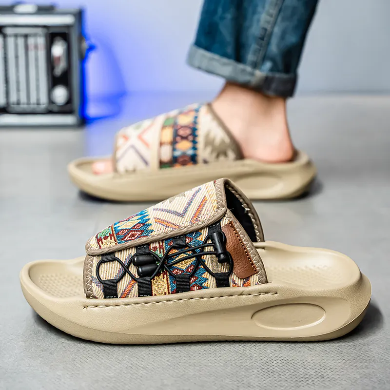 Colorful Creations EVA Stitching Quiet, Slip Resistant, Quick Dry Slide Slippers Men's Box-6