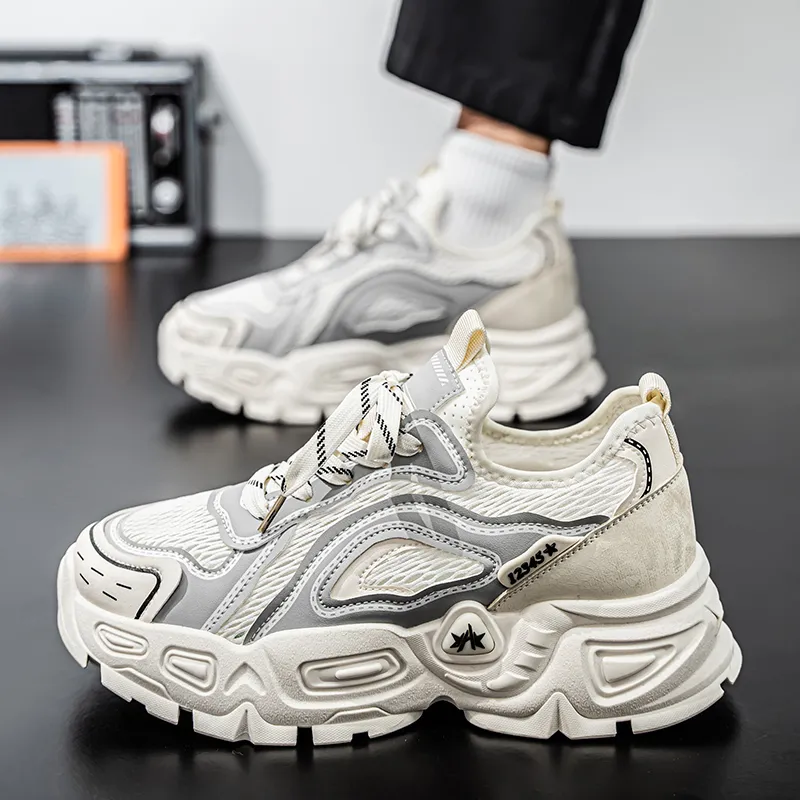 Colorful Creations Slip Resistant, Abrasion Resistant, Breathable, Lightweight Low Top Chunky Sneakers Men's-7