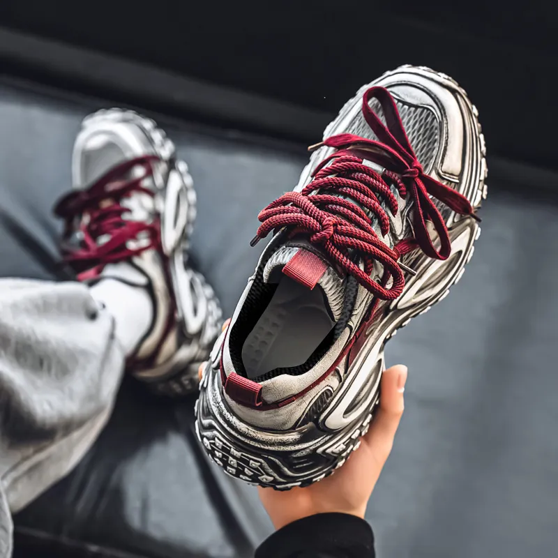 Colorful Creations Slip Resistant, Abrasion Resistant, Breathable, Lightweight Low Top Chunky Sneakers Men's-7
