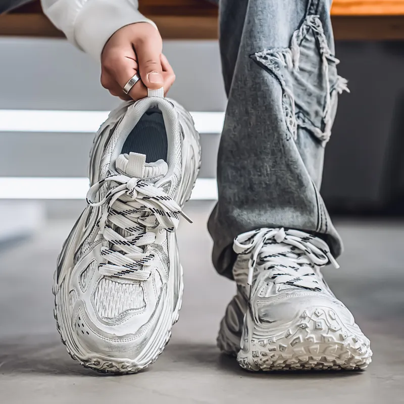 Colorful Creations Slip Resistant, Abrasion Resistant, Breathable, Lightweight Low Top Chunky Sneakers Men's-12