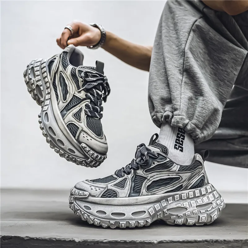 Colorful Creations Slip Resistant, Abrasion Resistant, Breathable Low Top Chunky Sneakers Men's-9