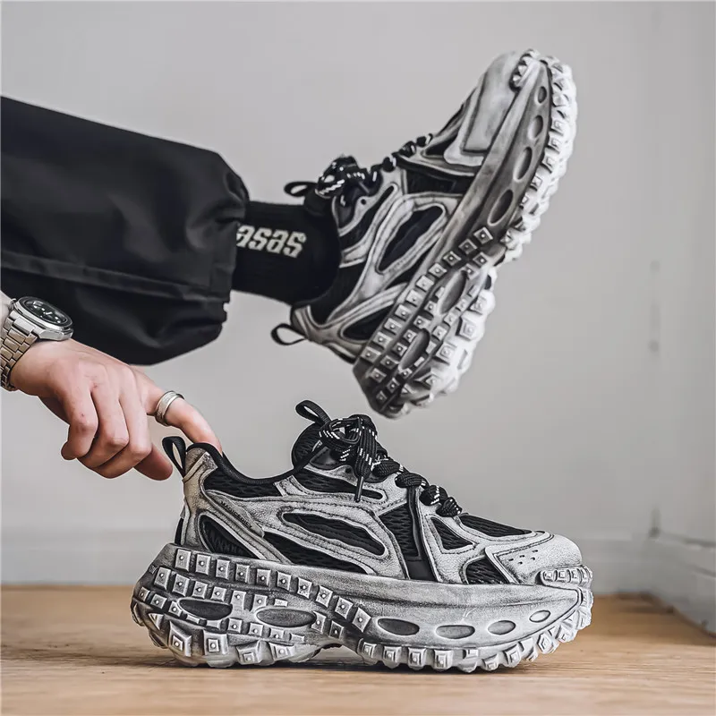 Colorful Creations Slip Resistant, Abrasion Resistant, Breathable Low Top Chunky Sneakers Men's-3