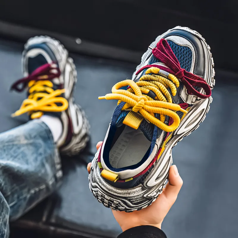 Colorful Creations Slip Resistant, Abrasion Resistant, Breathable, Lightweight Low Top Chunky Sneakers Men's-14