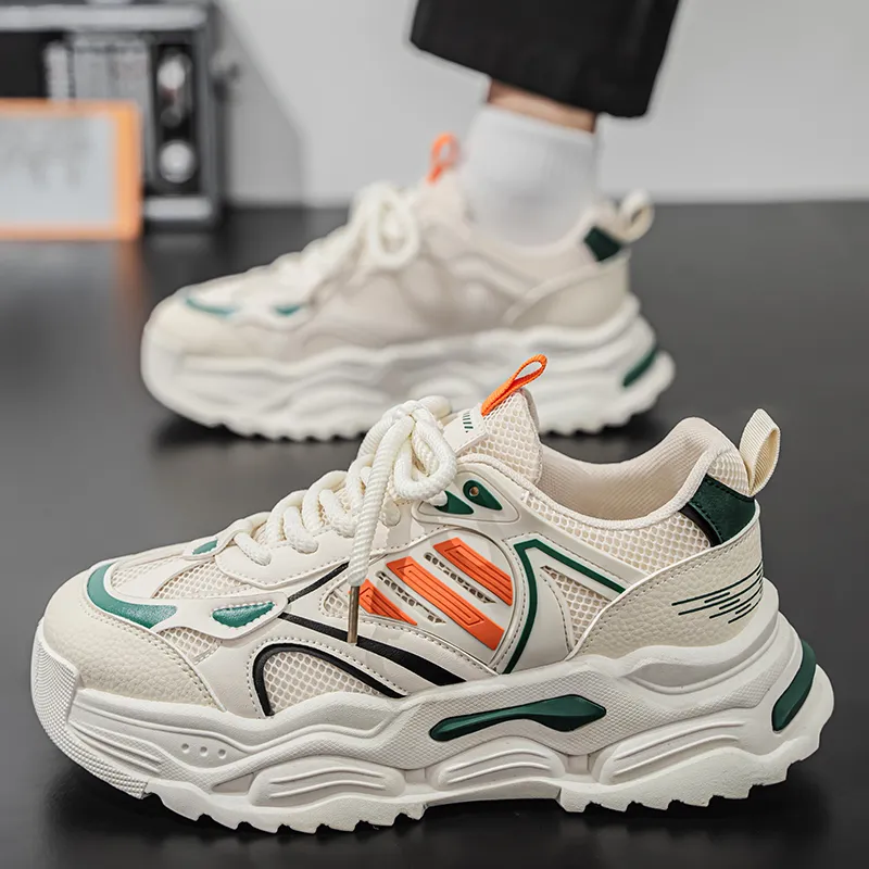Colorful Creations Slip Resistant, Abrasion Resistant, Breathable Low Top Chunky Sneakers Men's-2