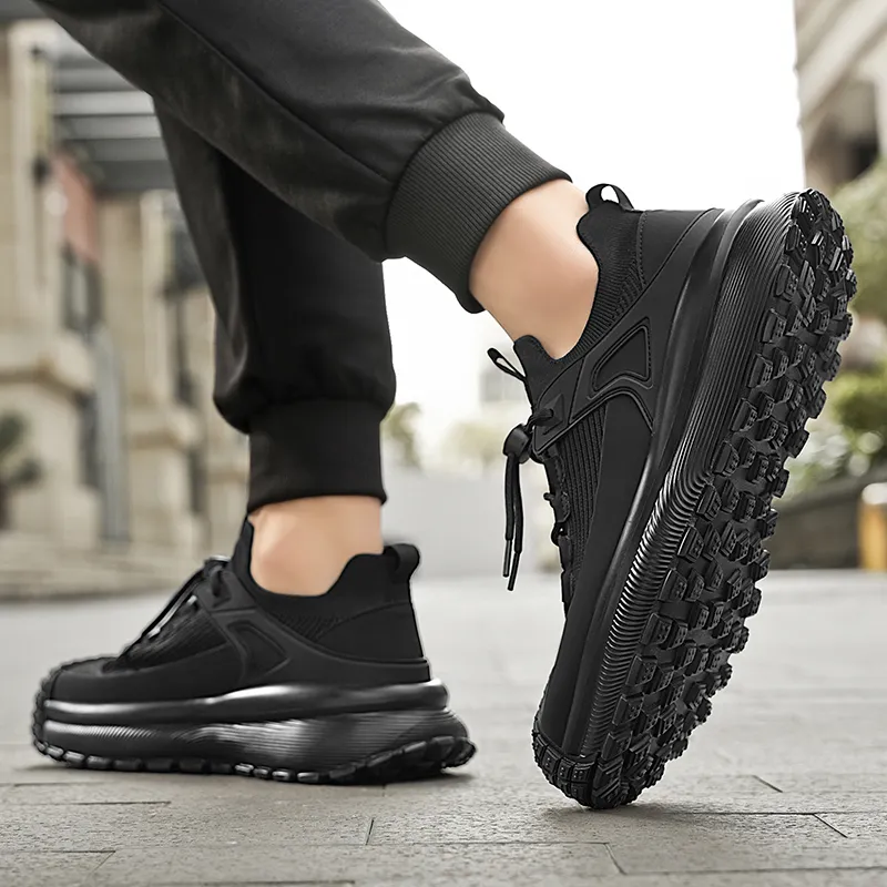 Colorful Creations Anti Slip Wear Resistant Low Top Casual Shoes Men's Black-4