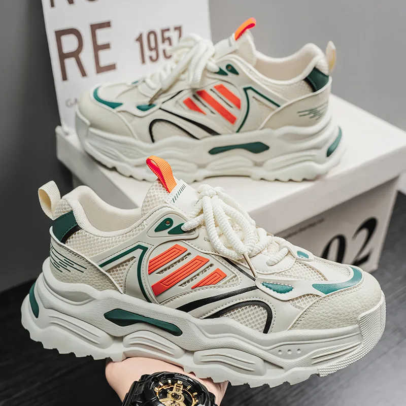 Colorful Creations Slip Resistant, Abrasion Resistant, Breathable Low Top Chunky Sneakers Men's-1