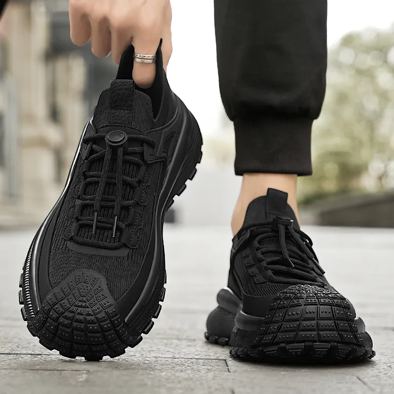 Colorful Creations Anti Slip Wear Resistant Low Top Casual Shoes Men's Black-1