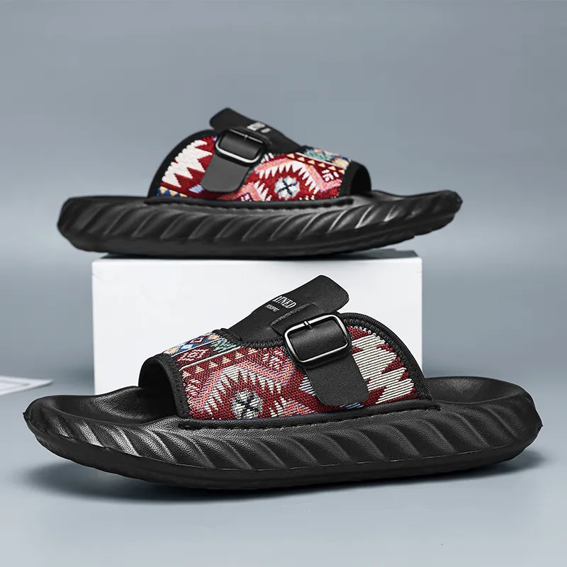 Colorful Creations Quiet, Slip Resistant, Quick Dry Slide Slippers Men's Box-7