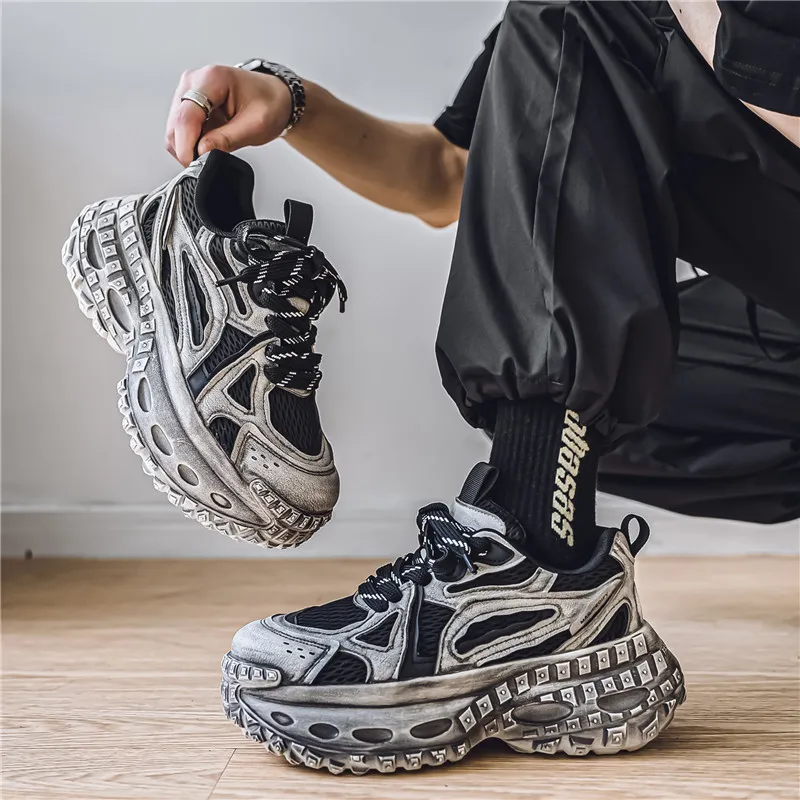 Colorful Creations Slip Resistant, Abrasion Resistant, Breathable Low Top Chunky Sneakers Men's-4