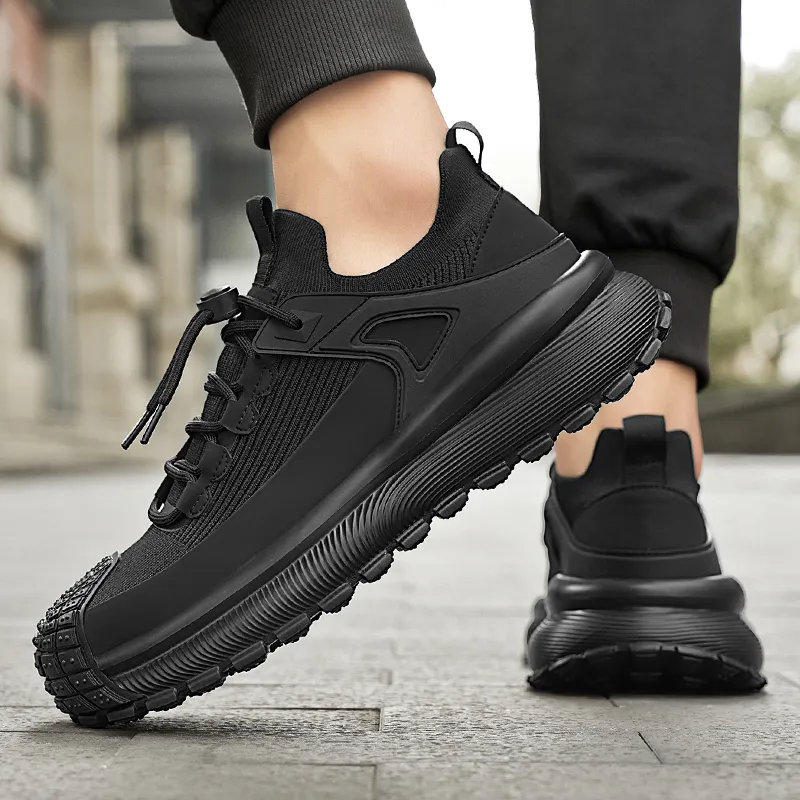 Colorful Creations Anti Slip Wear Resistant Low Top Casual Shoes Men's Black-3