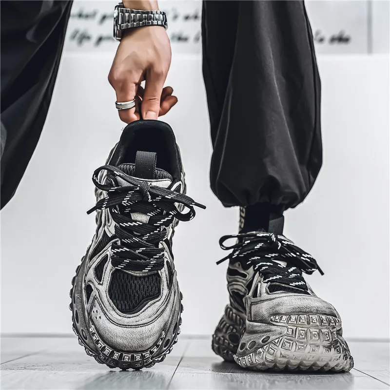 Colorful Creations Slip Resistant, Abrasion Resistant, Breathable Low Top Chunky Sneakers Men's-1