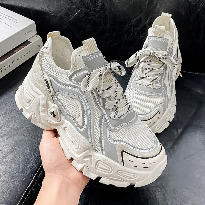Colorful Creations Slip Resistant, Abrasion Resistant, Breathable, Lightweight Low Top Chunky Sneakers Men's-6