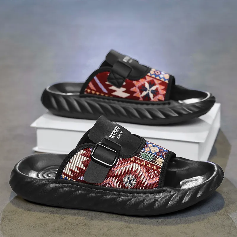 Colorful Creations Quiet, Slip Resistant, Quick Dry Slide Slippers Men's Box-6