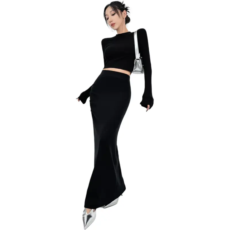 DOUBLE Z SHOP Knit Long Skirt Women's-1