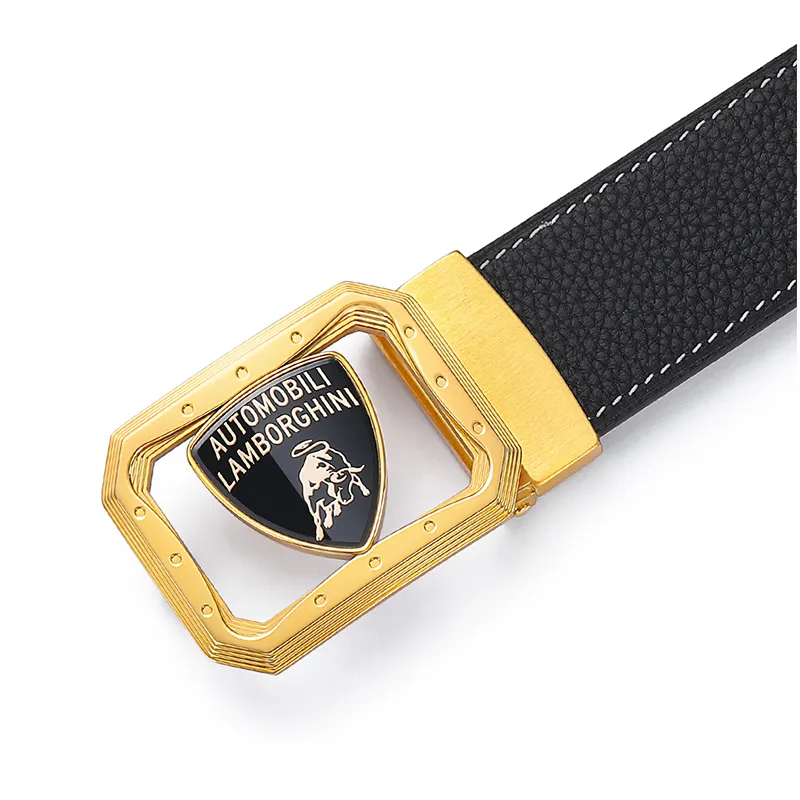Automobili Lamborghini Cow Leather Belt/Belt Men's 3.7cm-6