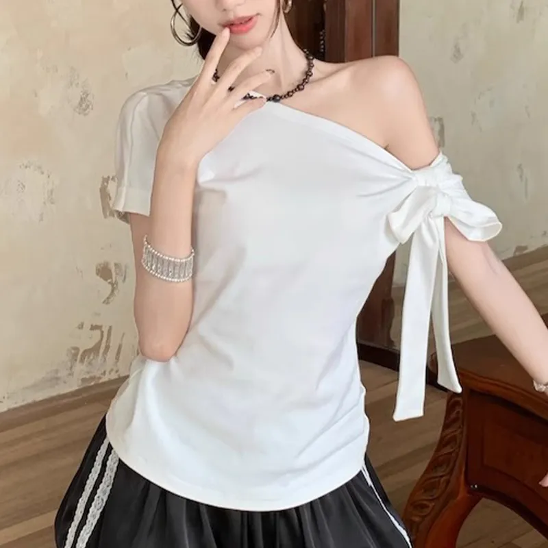 XUZINAI T Shirts Women's White+Hair Tie Comes With-6