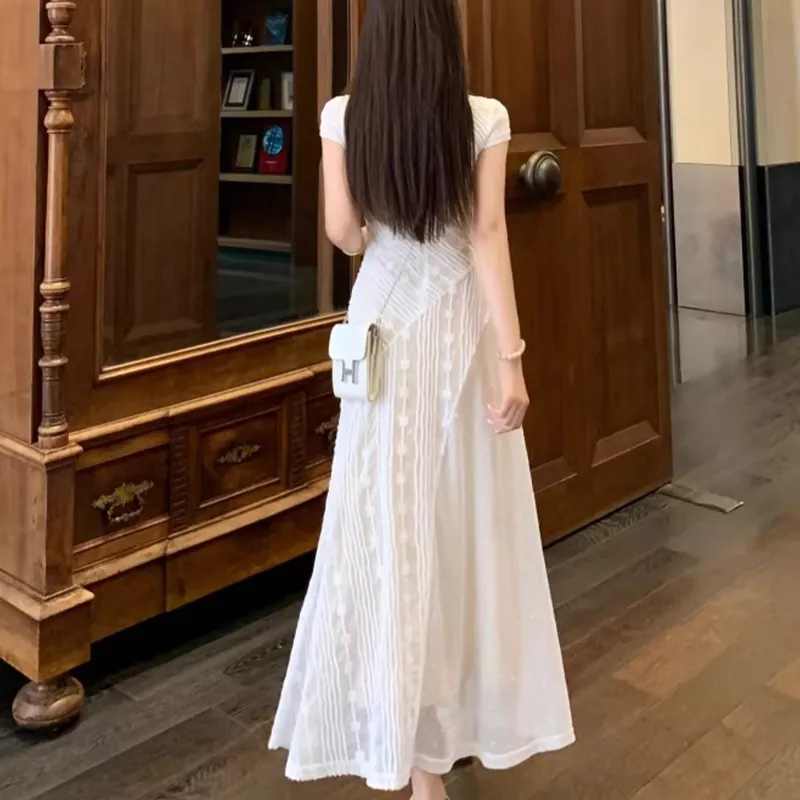 Fashion Short Sleeved Dress Women's-6