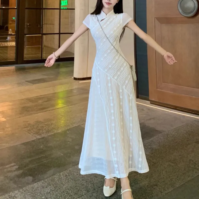 Fashion Short Sleeved Dress Women's-5