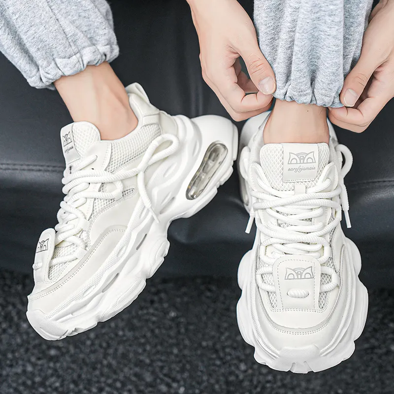Kung Fu Partners Cushioning, Breathable, Impact Resistant, Height Increasing Low Top Chunky Sneakers Men's-3